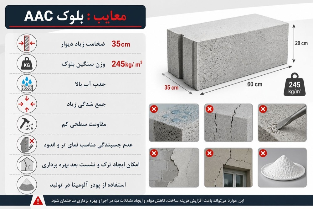 معایب بلوک aac