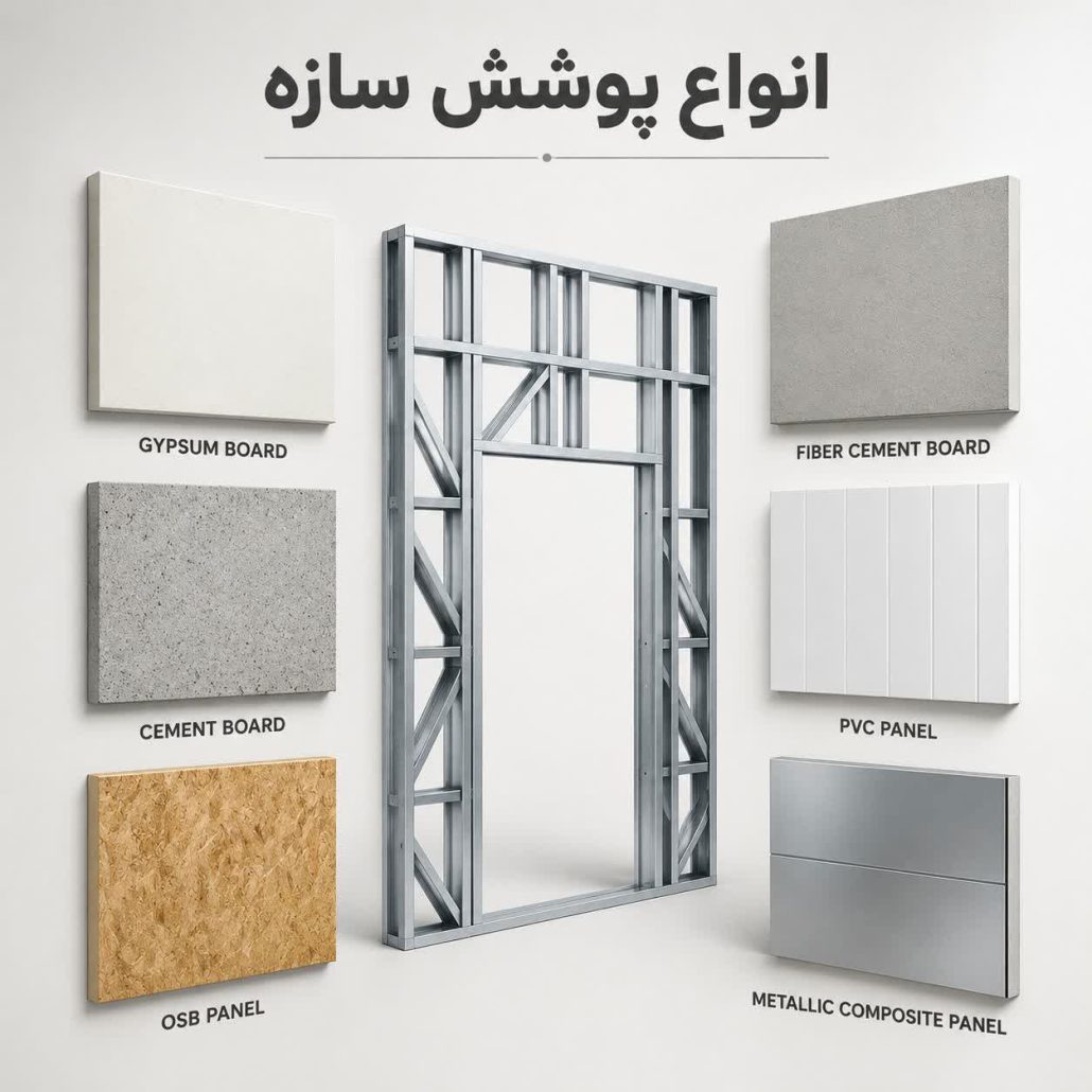 انواع پوشش سازه ال اس اف و درای وال