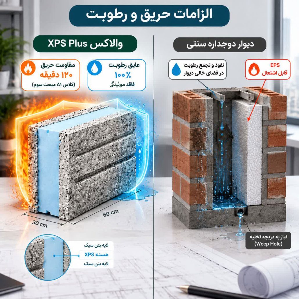 الزامات حریق و رطوبت والاکس و دوجداره