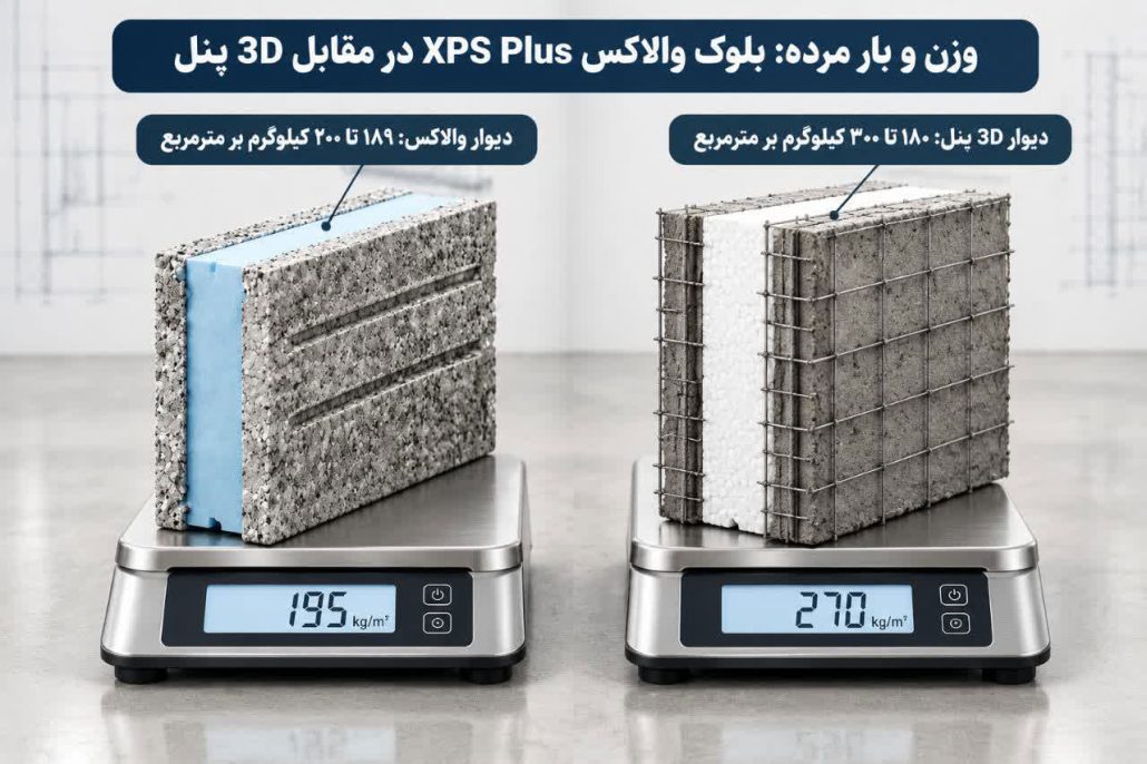 ۲. وزن و بار مرده والاکس و پنل 3D